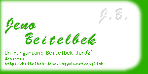 jeno beitelbek business card